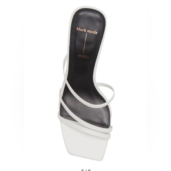 Black Suede Studio Brand New; 41 Felicity Calfskin Strappy Slide white Sandals - Picture 2 of 9